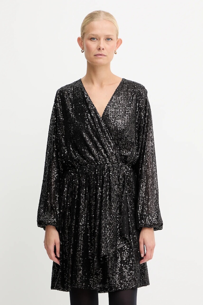 Šaty BOSS Orange čierna farba, mini, áčkový strih, 50548326