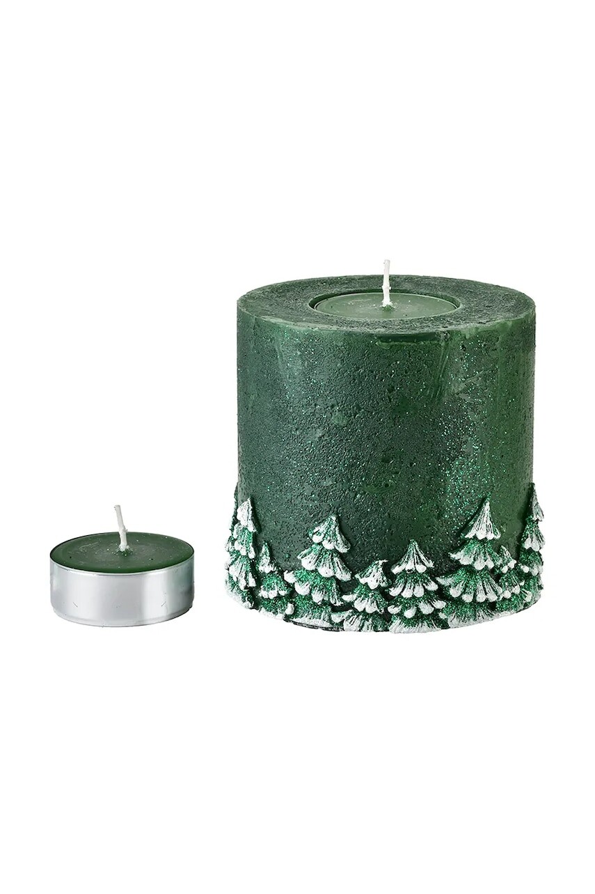 Dekoračný svietnik Affek Design 12 cm zelená farba