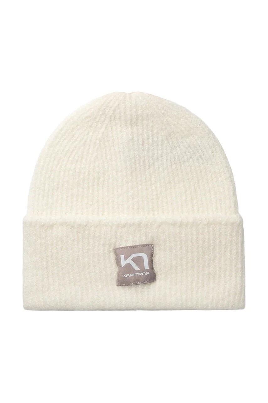 Čiapka s prímesou vlny Kari Traa ROTHE béžová farba, 611485