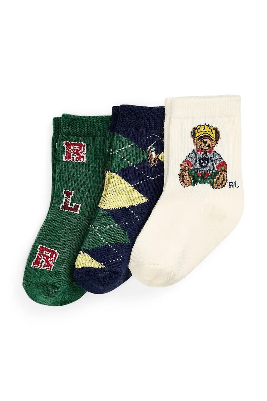 Detské ponožky Polo Ralph Lauren 3-pak tmavomodrá farba, 441P03153001