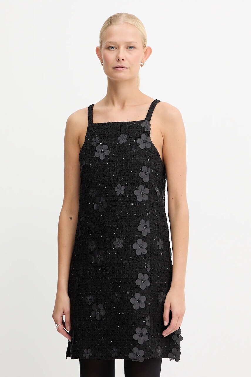 Šaty Twinset čierna farba, mini, áčkový strih, 252TP2142