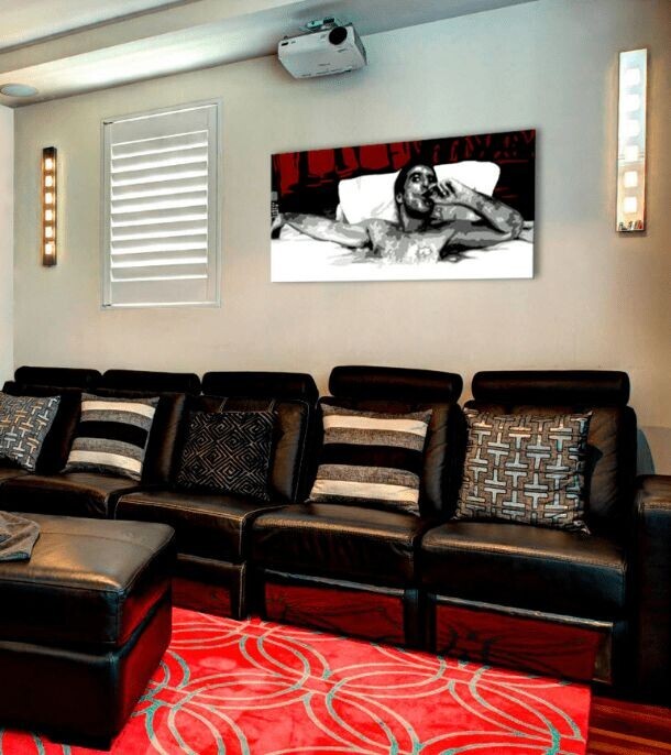 Najväčší mafiáni na plátne Scarface - Tony Montana s cigarou v bazéne | rôzne rozmery