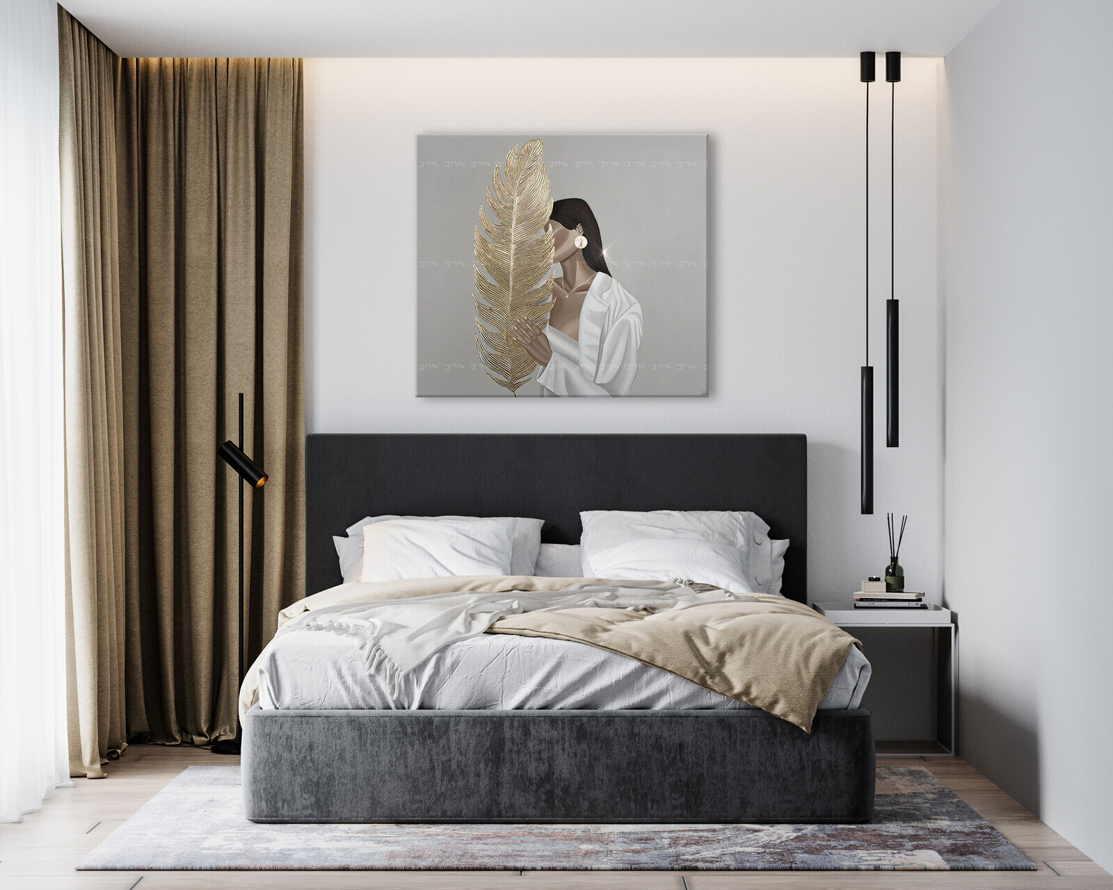 Obraz na plátne TAJOMNÁ ŽENA S LISTOM | rôzne rozmery