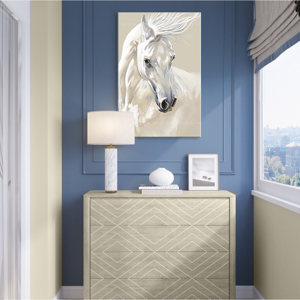 Obraz na plátne MAJESTÁTNY BIELY ŽREBEC | rôzne rozmery