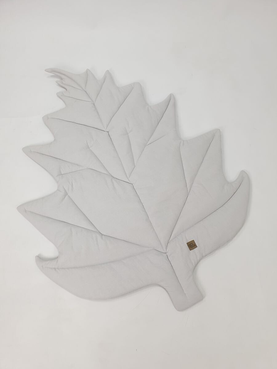 Bavlnená hracia podložka List - svetlo šedá