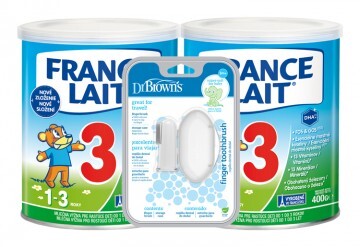 France Lait 3 Duo + Dr.Browns Prst.zub.kefka+Púzd.