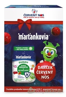 WALMARK Marťankovia GUMMY Super Imunita & Betaglukán 50 ks + darček červený nos