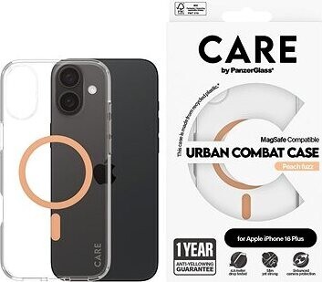 PanzerGlass CARE kryt Apple iPhone 16 Plus MagSafe Urban Combat priehľadný/broskyňový