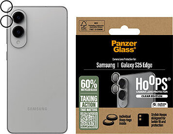 PanzerGlass Hoops Samsung Galaxy S25 Edge čiré ochranné kroužky pro čočky fotoaparátu