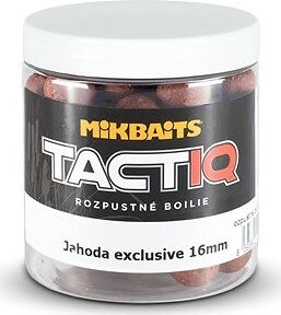 Mikbaits TactiQ rozpustné boilie Jahoda exclusive 16 mm 250 ml
