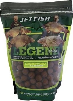 Jet Fish Boilies Legend, Pikantný tuniak + Broskyňa 20 mm 1 kg