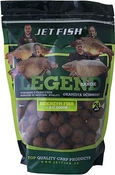 Jet Fish Boilies Legend Bioenzym, Fish + Losos/Asafoetida 24 mm 1 kg