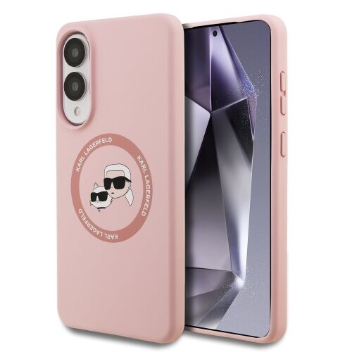 Karl Lagerfeld Liquid Silicone Double Heads MagSafe Zadní Kryt pro Samsung Galaxy S25 Edge Pink