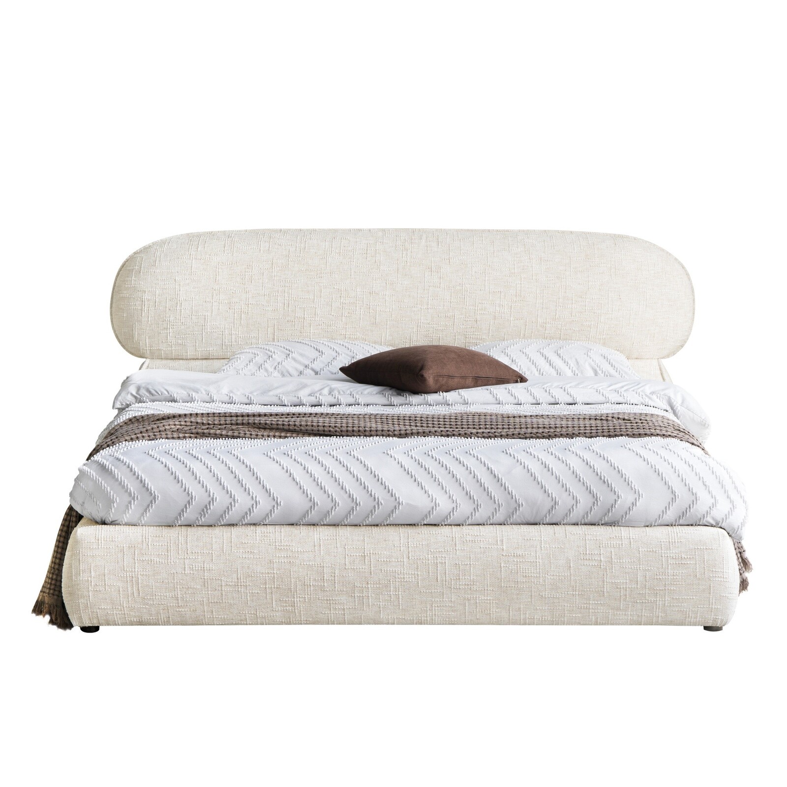 Dvoulůžková čalouněná postel Avola 160x200 s úložným prostorem béžová