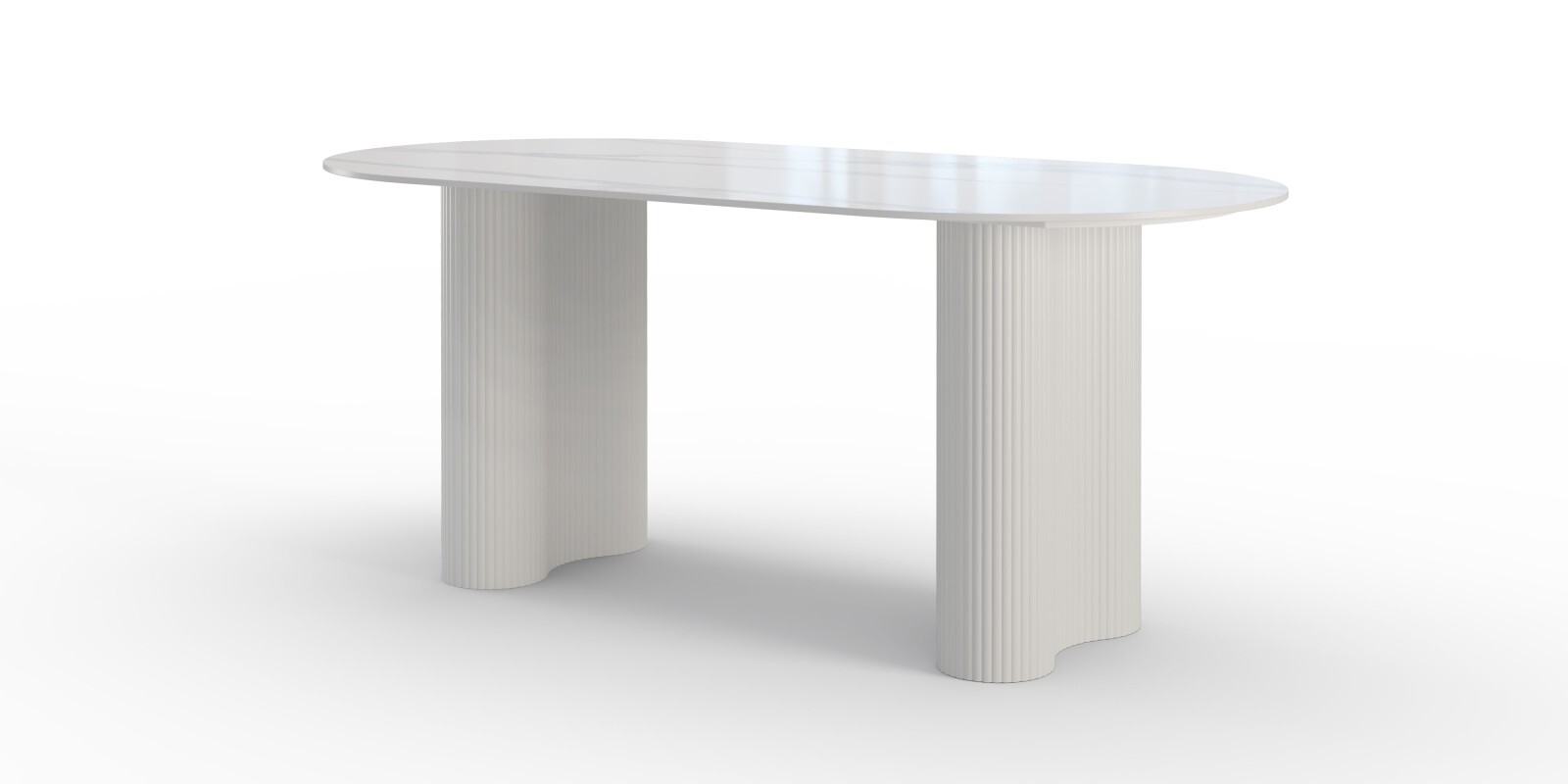 Jídelní oválný stůl Ribeira 180 cm bílý/mramor