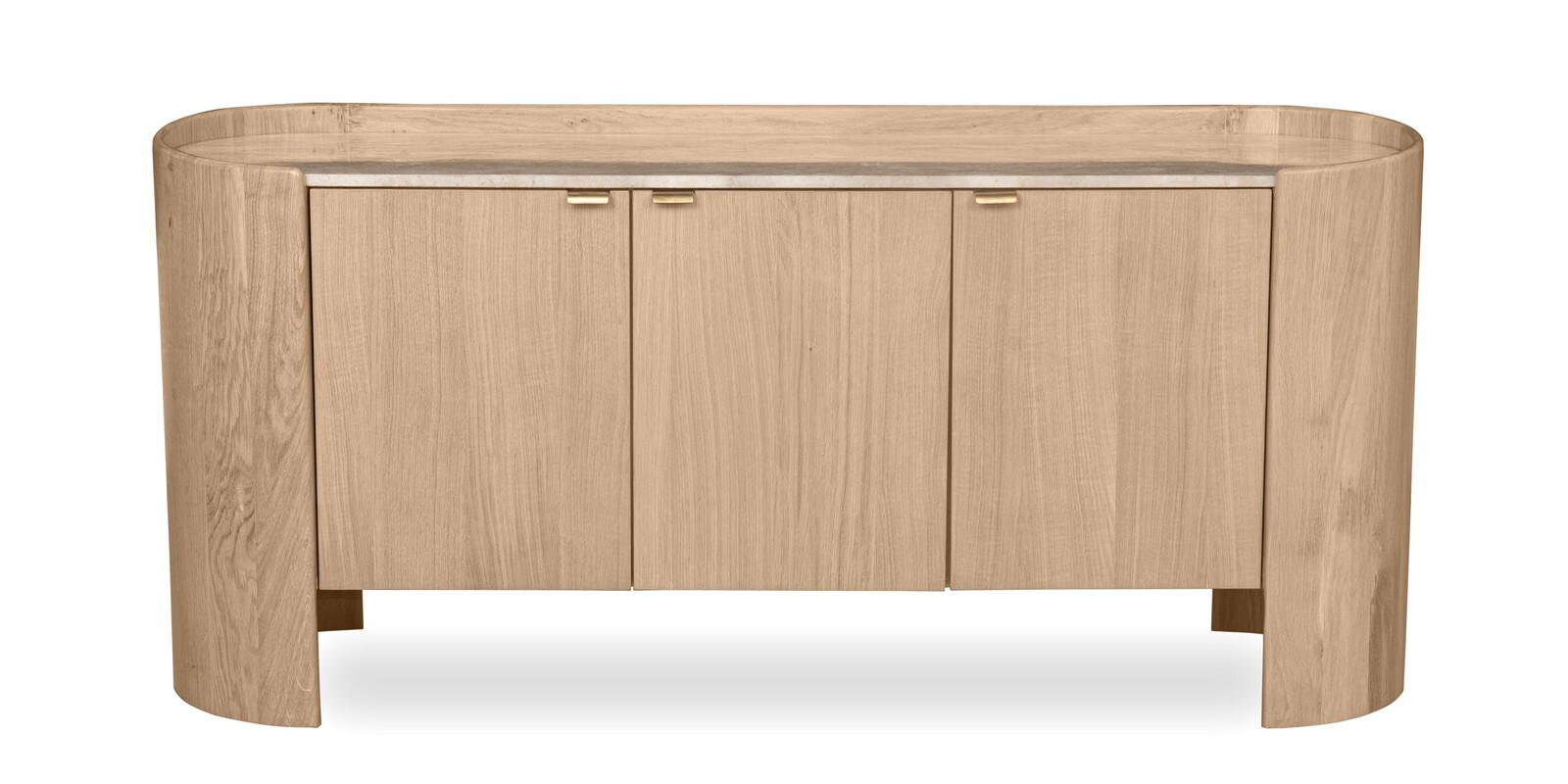 Komoda Furlo z masivu a travertinu dub přírodní