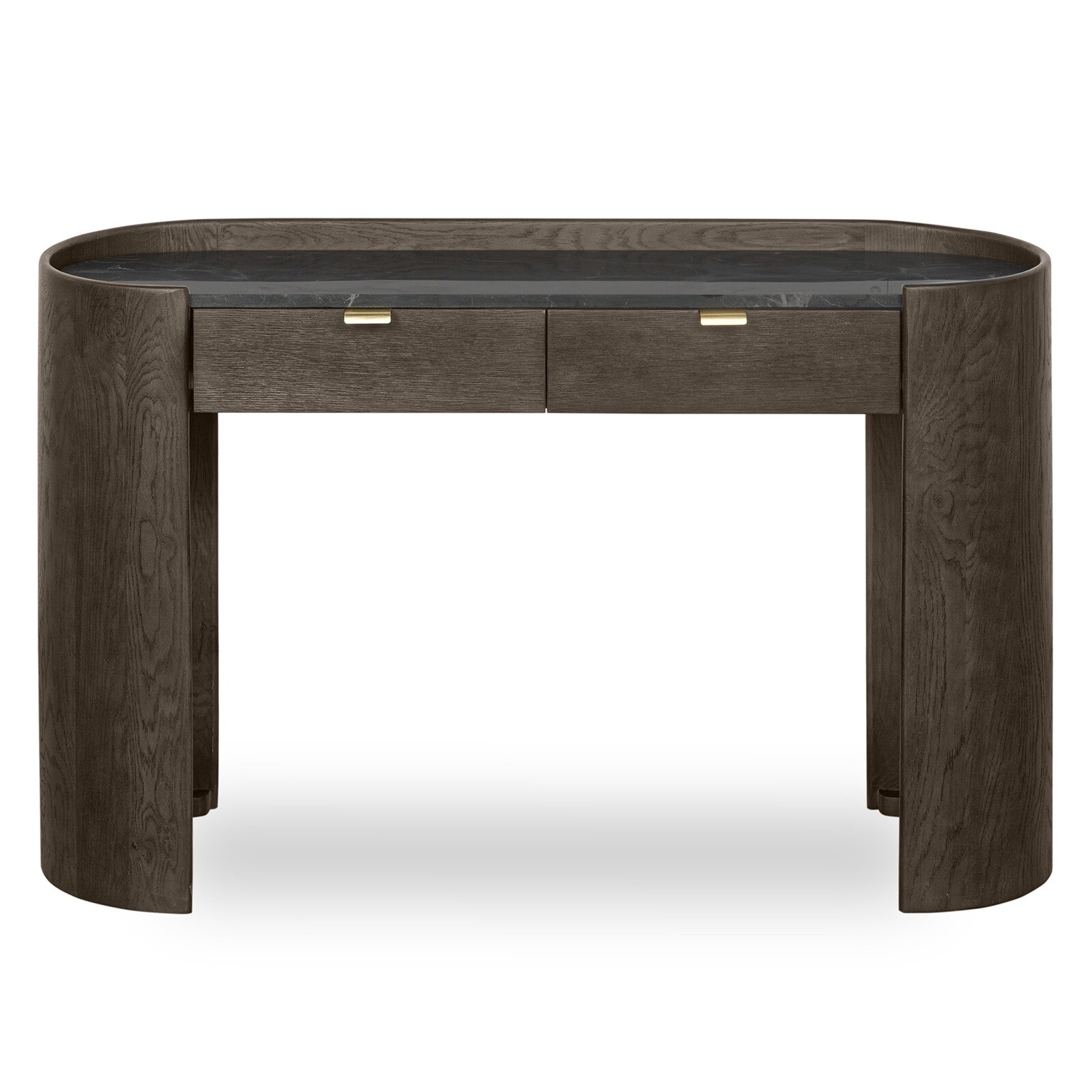 Konzolový stolek Furlo z masivu a mramoru ořech