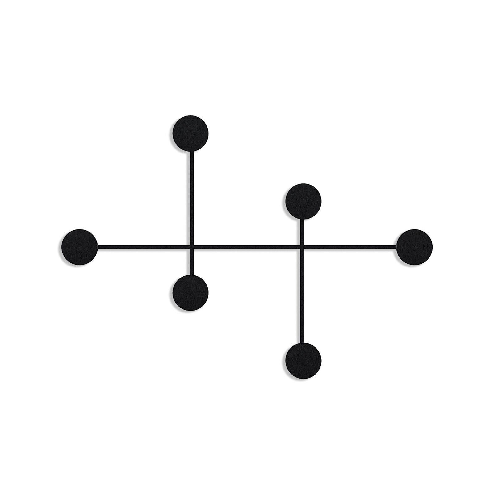 Nástěnný kovový věšák Dama 82 cm černý