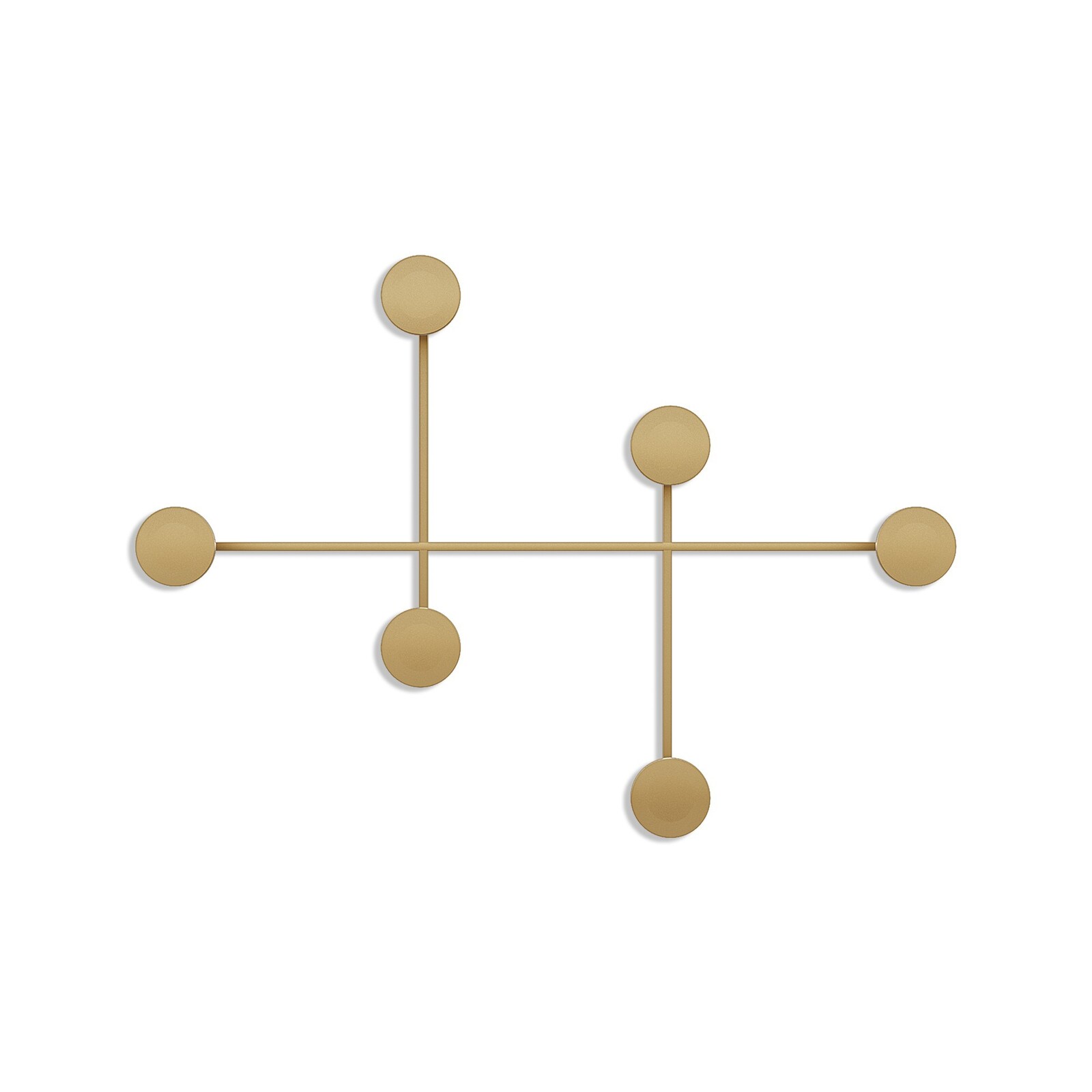 Nástěnný kovový věšák Dama 82 cm zlatý