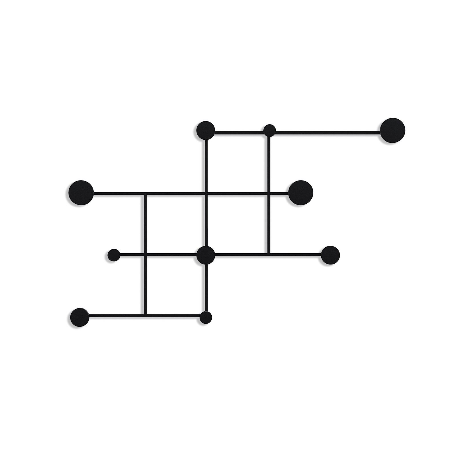 Nástěnný kovový věšák Fatara 112 cm černý