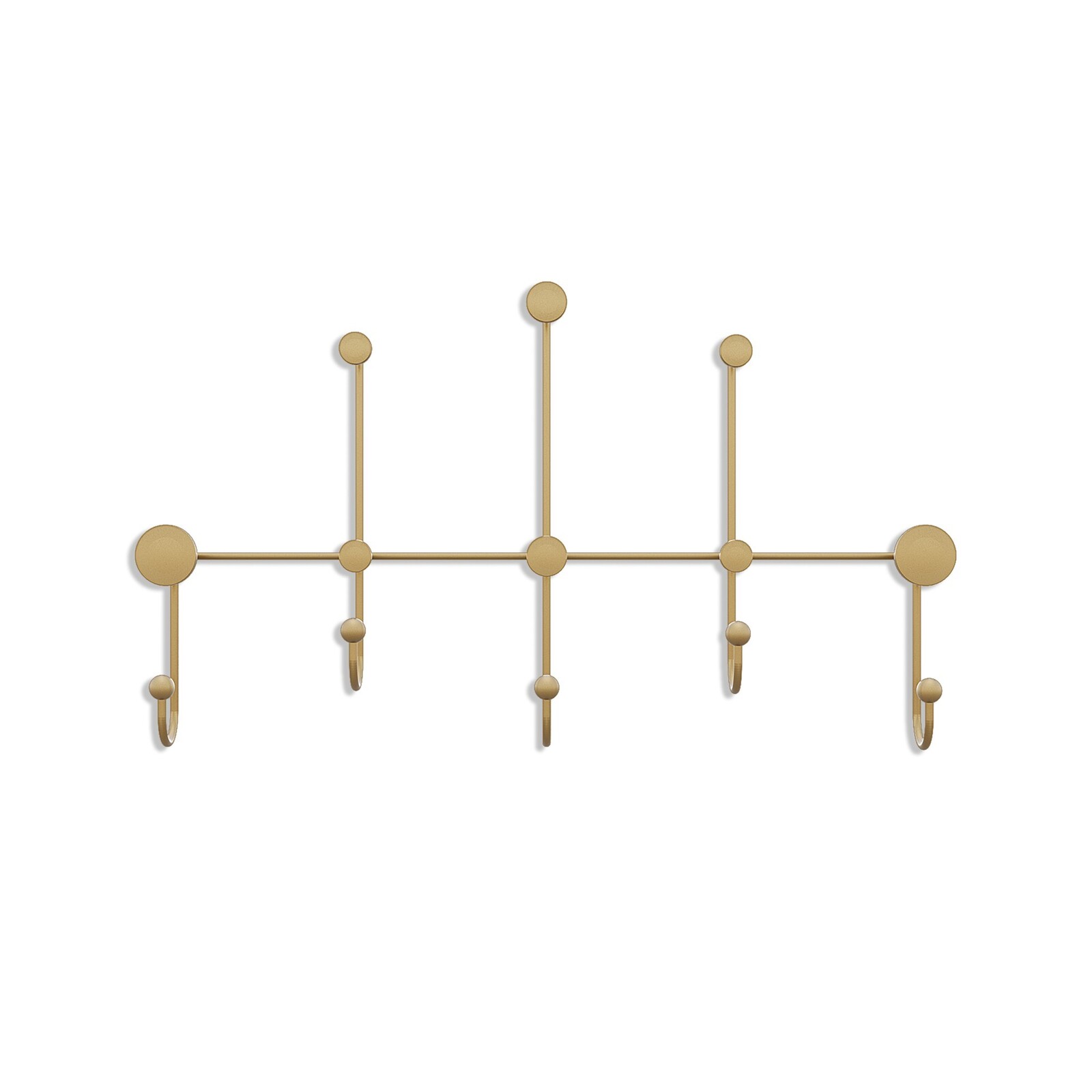 Nástěnný kovový věšák Iyon 80 cm zlatý