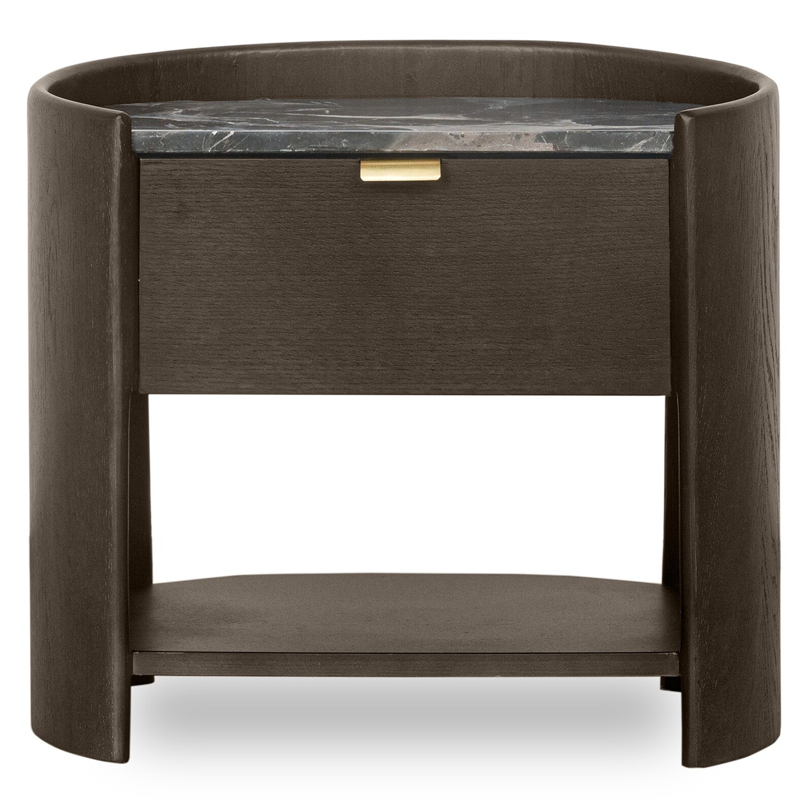 Noční stolek Furlo z masivu a mramoru ořech