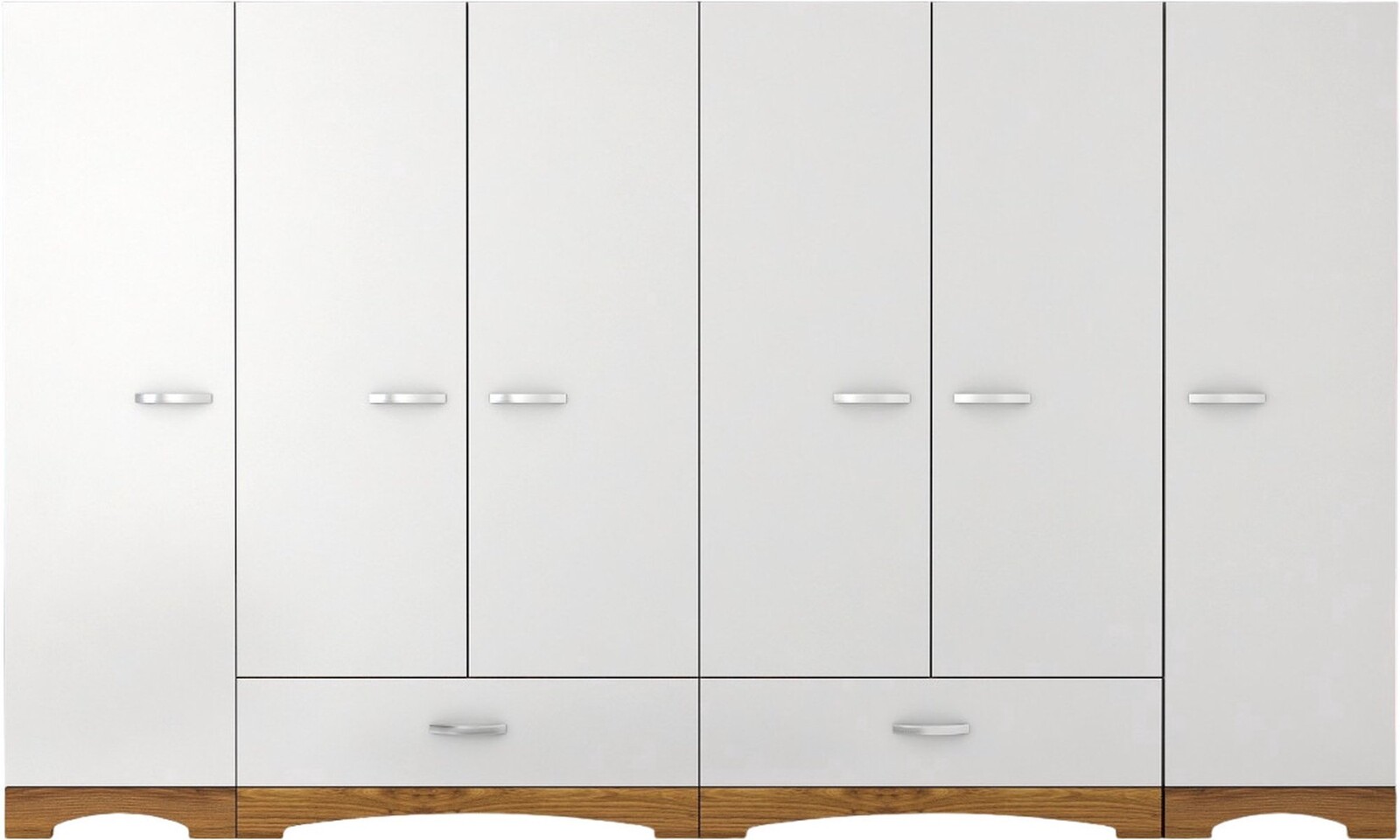 Šatní skříň Juraj 243 cm bílá/ořech