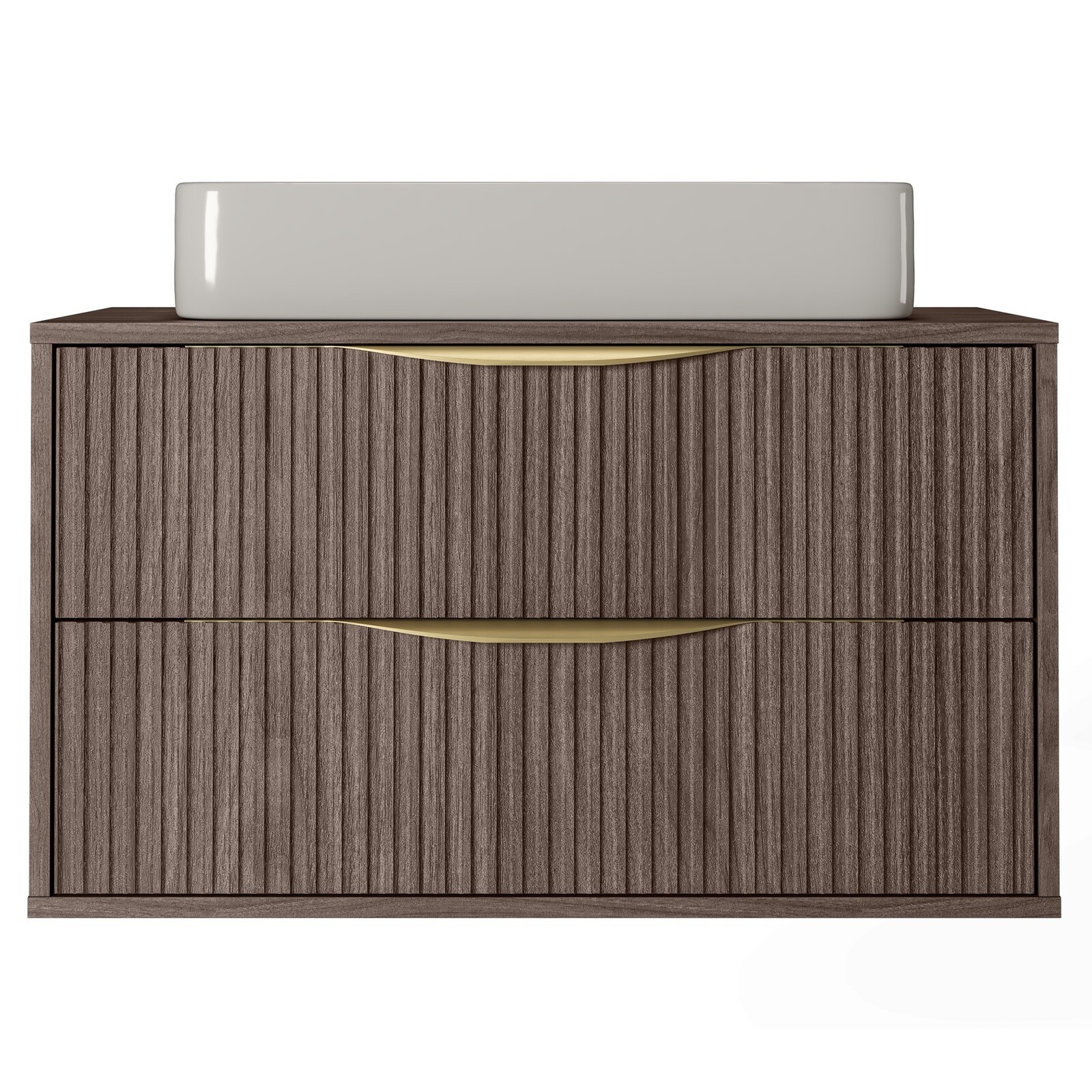 Závěsná skříňka pod umyvadlo Avila s deskou 80 cm ořech