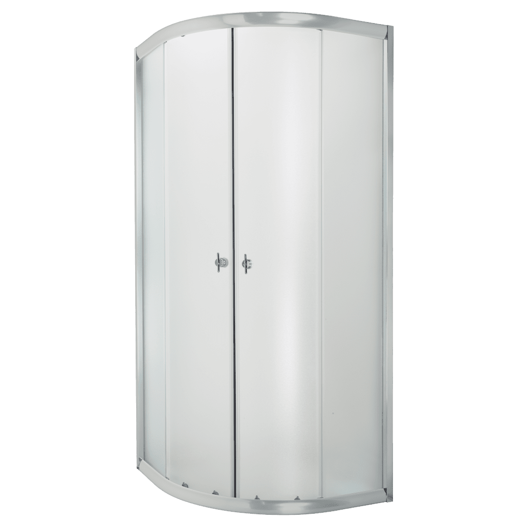 INVENA - Sprchovací kút štvrťkruh MARBELLA, profil: chróm, sklo frosted 90x90cm AK-46-191-O