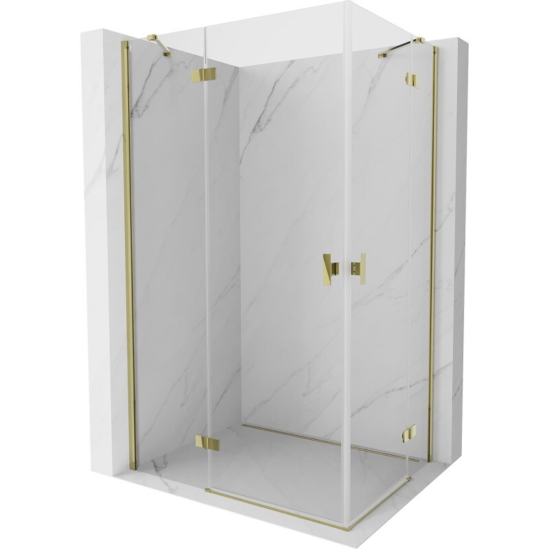 MEXEN/S - Mist H Duo sprchovací kút dvere krídlové 105 x 90, transparent, zlato 8A5-105L-090P-50-00
