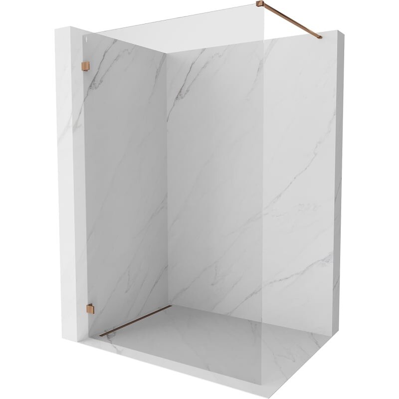 MEXEN/S - Lunar Sprchová zástena WALK-IN ľavá 50 x 200, transparent 8 mm, ružové zlato 830-050-000-60-00-L