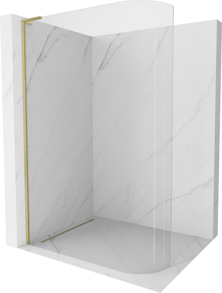 MEXEN/S - KiotoL Sprchová zástena WALK-IN Walk-in 90 x 200, transparent, zlatá kartáčovaná 800-090-103-55-06