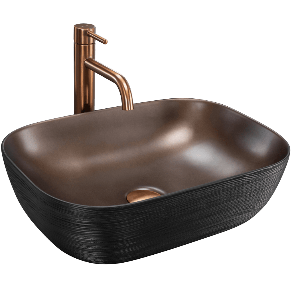 REA - Umývadlo na dosku Belinda COPPER BRUSH / Black REA-U6384