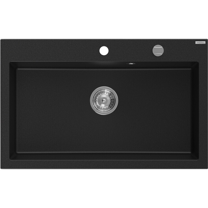 MEXEN MEXEN - Elix granitový drez 1-miska 800 x 500 mm, čierna, sifón chróm 6527801005-77