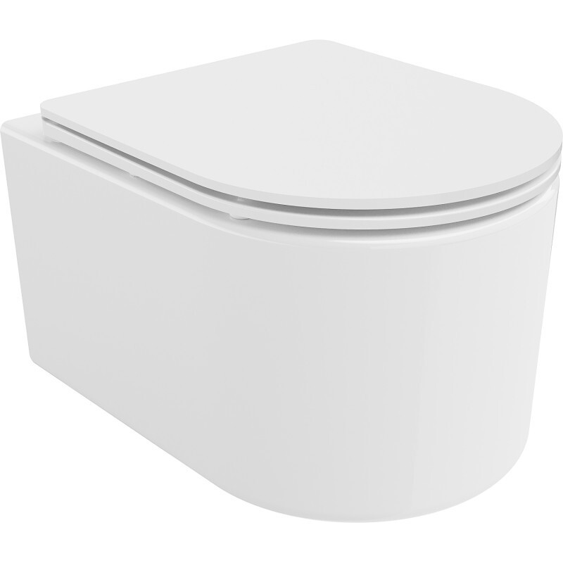 MEXEN/S - Sofia Závesná WC misa Rimless Tornado vrátane sedátka s slow slim, duroplast, biela lesk 30540300T