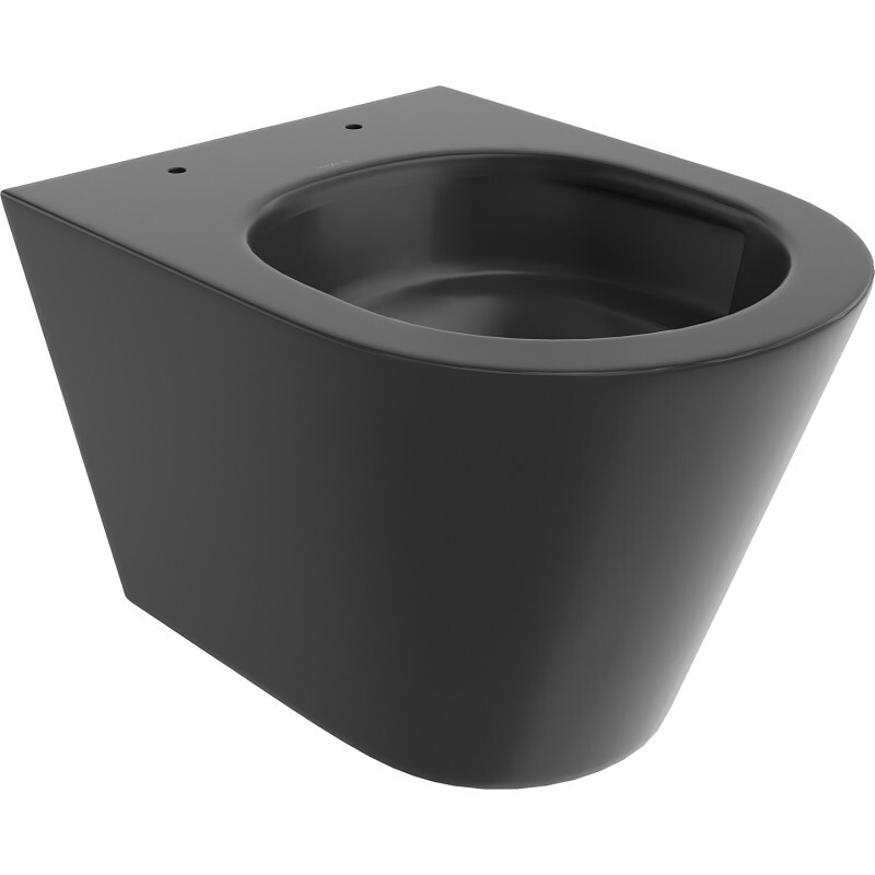 MEXEN - Rico Závesná WC misa Rimless Tornado, čierna mat 3372XX85T