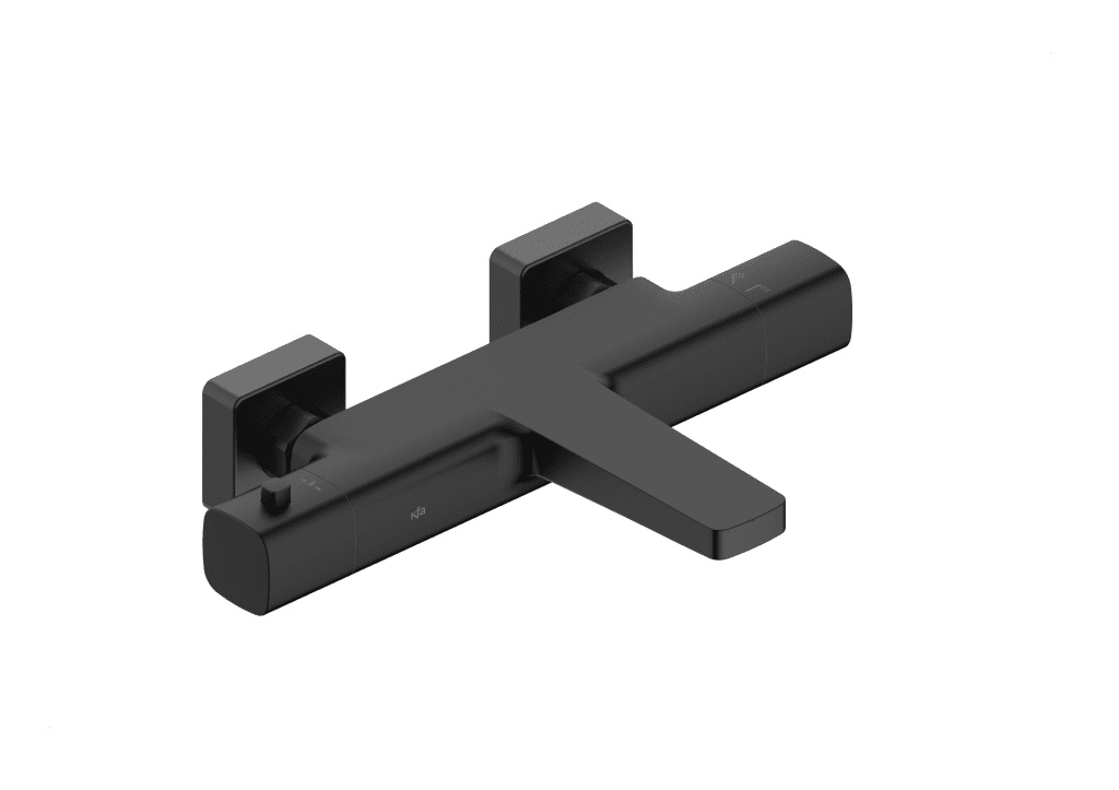 KFA - Batéria Malaga, termostatická, vaňová, nástenná, čierna 5754-010-81