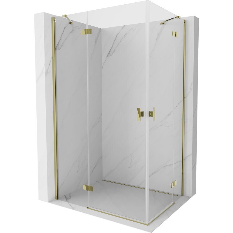 MEXEN/S - Mist H Duo sprchovací kút dvere krídlové 105 x 70, transparent, zlato 8A5-105L-070P-50-00