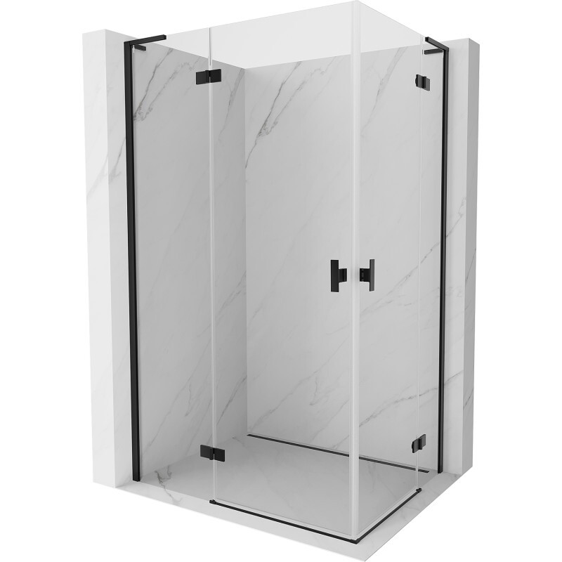 MEXEN/S - Mist-H L Duo sprchovací kút dvere krídlové 105 x 100, transparent, čierna 8A5L-105L-100P-70-00