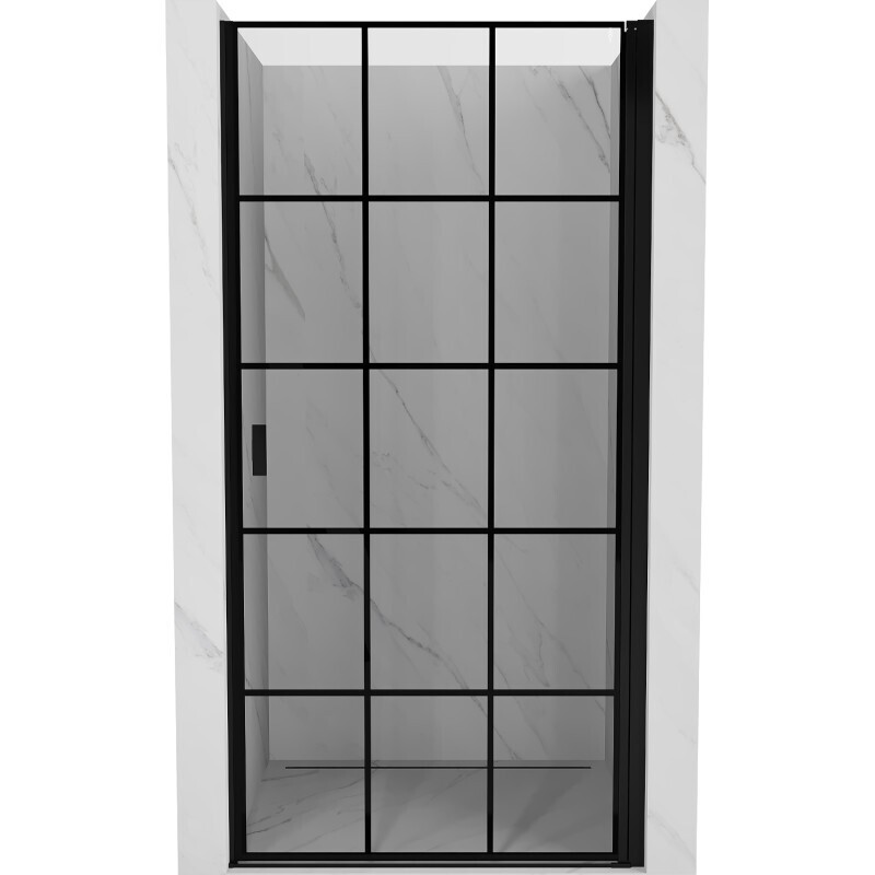 MEXEN - MIST dverná časť (1d) 80x200 cm 6mm čierna, dekor, pravé 8A2-080-000-70-77-P