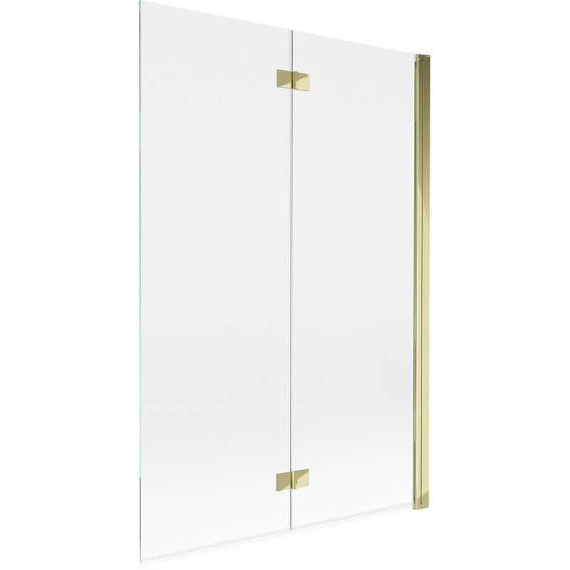 MEXEN - MIST vaňová zástena 120x150 cm 6mm 2-s, zlatá, číra, pravá 8A9-120-002-50-00-P