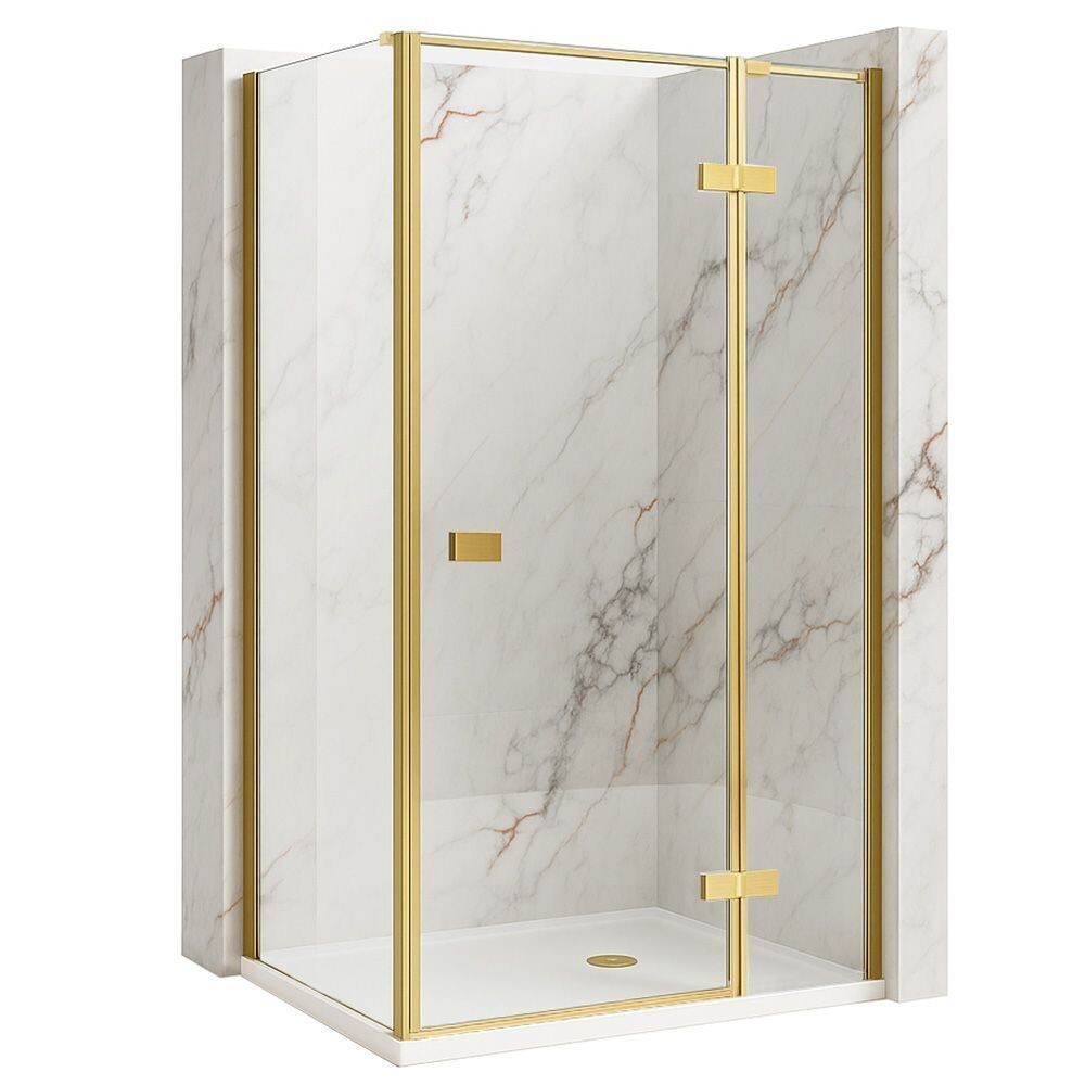 REA/S - Sprchovací kút Atlas 120x80 Brush Gold vpravo KPL-K4377