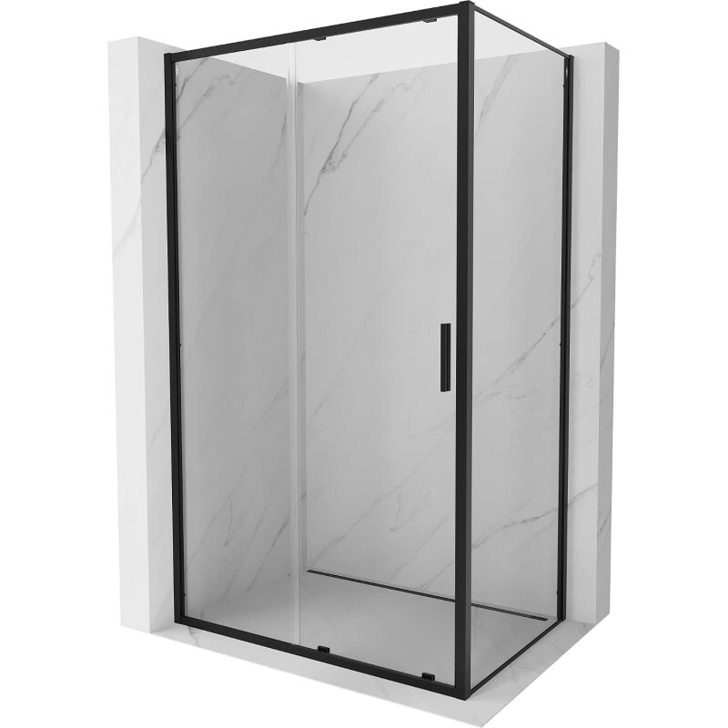 MEXEN/S - Exo sprchovací kút, posuvné dvere 135 x 90, transparent, čierna 8151-135-090-70-00