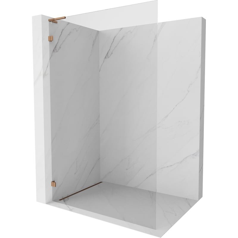 MEXEN/S - Lunar L Sprchová zástena WALK-IN ľavá 50 x 200, transparent 8 mm, ružové zlato 830L-050-000-60-00-L