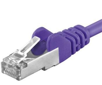 Premiumcord Patch kábel CAT6a S-FTP, RJ45-RJ45, AWG 26/7 1m, fialová