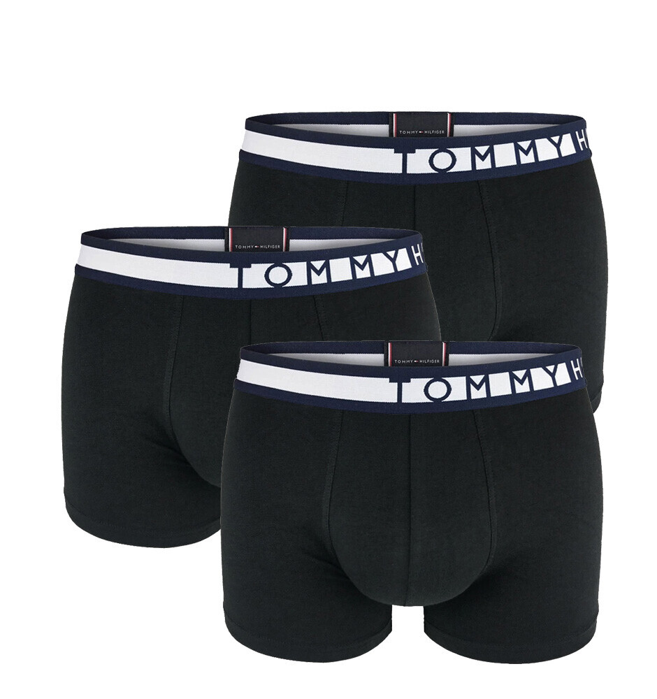TOMMY HILFIGER - 3PACK premium inverted logo black boxerky z organickej bavlny