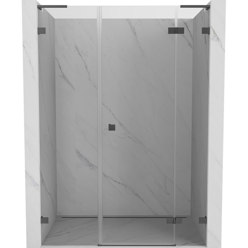 MEXEN/S - Lunar L sprchové dvere krídlové pravé 145, transparent, grafit metal 834SL-145-050-95-00-P