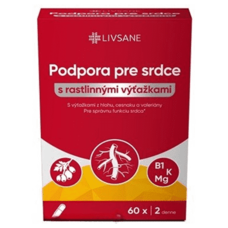 LIVSANE Podpora pre srdce s rastlinnými výtažkami 60 kapsúl
