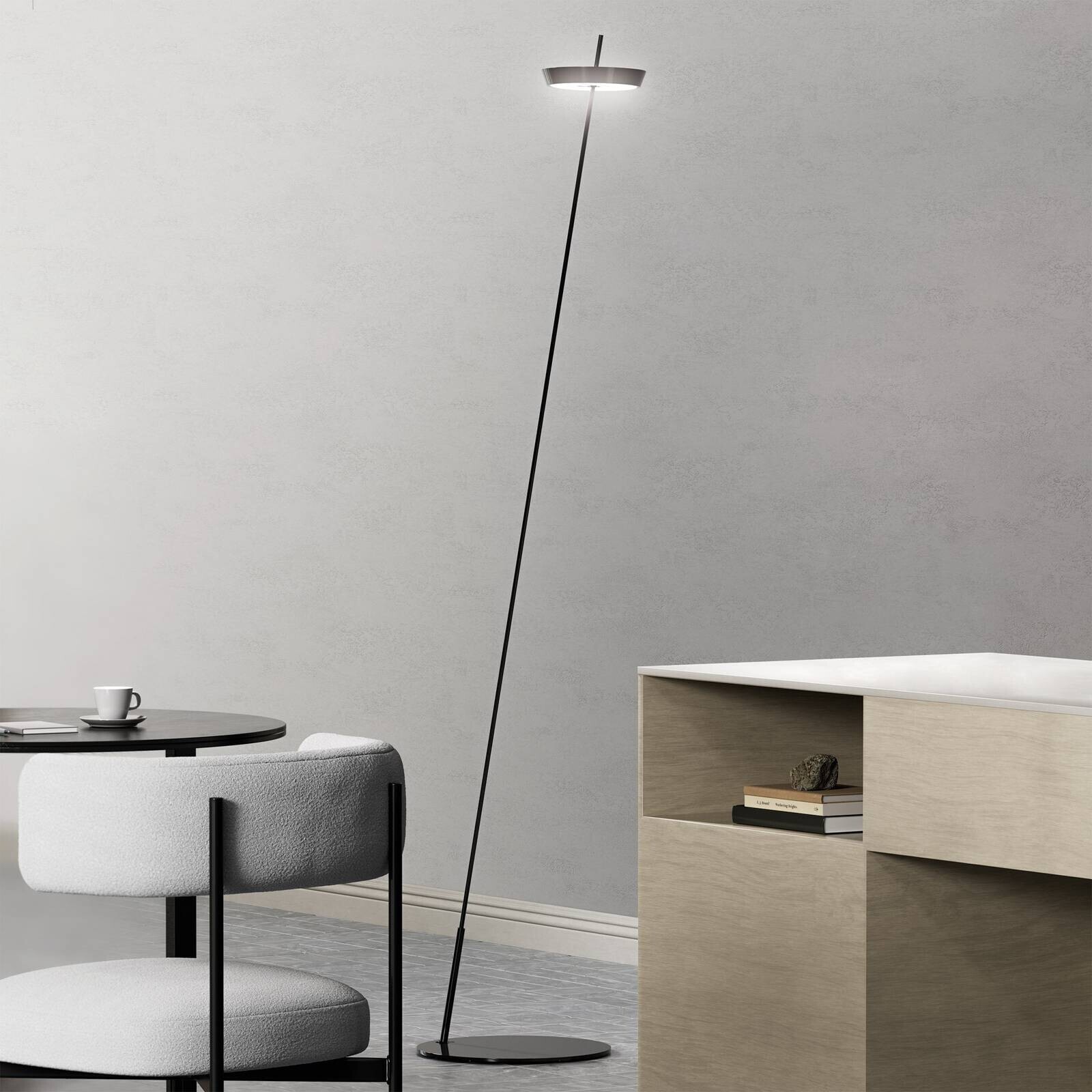 LED akumulátorová stojaca lampa Mahina, čierna, výška 130 cm, kov, CCT