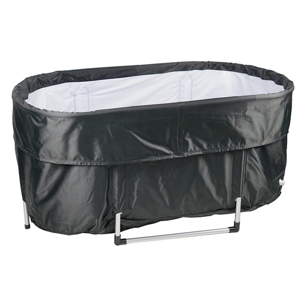 KONDELA Harto prenosná skladacia vaňa na otužovanie čierna